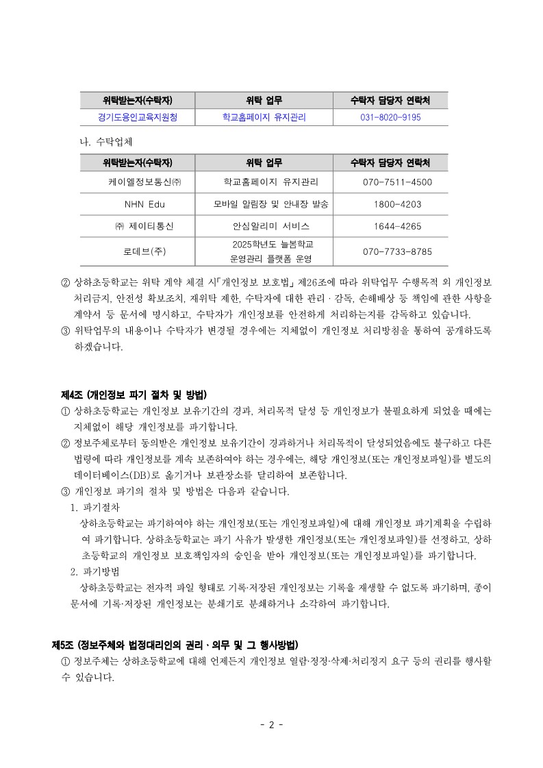 2025년 상하초등학교 개인정보 처리방침(25.04.30)_2